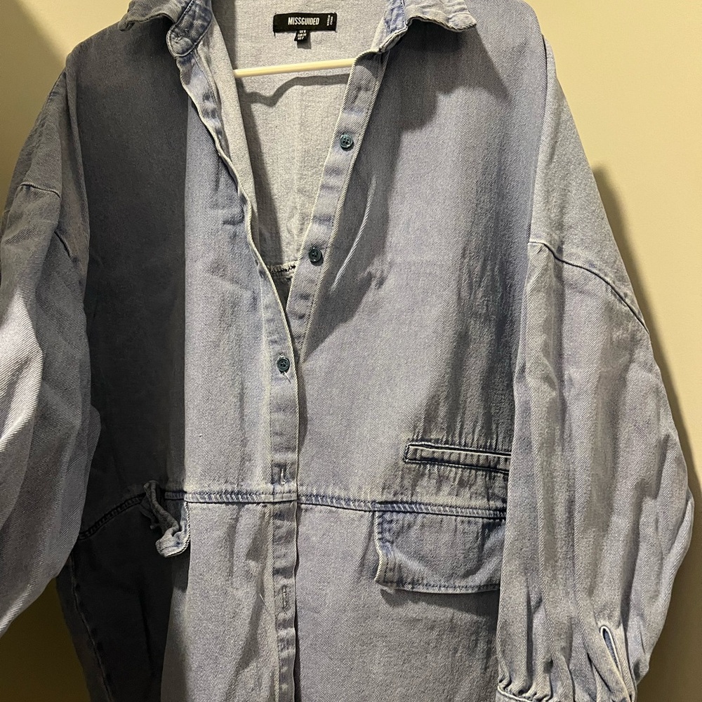Missguided Oversized Light Blue Denim Jacket